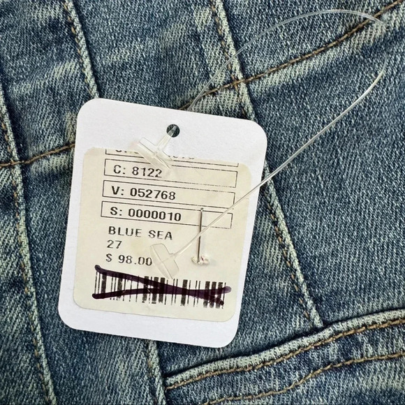 NWT Free People Jayde Flare Jeans High Rise Denim in Blue Sea Medium Denim 27 - Picture 3 of 12